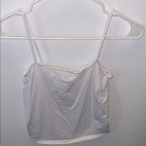 White Square-Neck Crop Top
